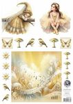 Fairybells - Geel B - Combi knipvel voor pop-up en decoupage