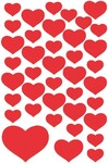 Herma 3841 - Sticker hartjes rood - 3 vellen - 120st