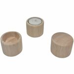 SL733 Waxinelichthouder rond staand rubberhout; H 40mm 