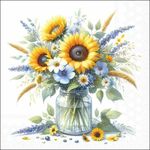 13320470 Decopage servetten - Sunflowers in Jar - 5st