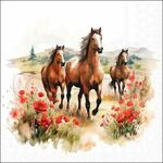 13320735 Decoupage servetten - Trotting Horses 5st
