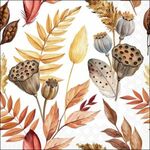 13320885 Decopage servetten - Leaves and feathers - 5st