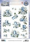 Uitdrukvel - BB - Blue Christmas - Candles & Poinsettia