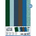 Linnenkarton A4 - BB - Blue Christmas - 21vel