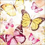 13319851 Decoupage servetten Fluttering Butterflies pink 5 stuks