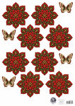 Combi knipvel - Pop-up en decoupage - Kerstbloem rood