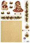Combi knipvel pop-up en decoupage - Kerst rood-beige