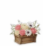 Deze Diamond Painting acrylhanger toont een houten kist met roze, crème en witte bloemen. Bovenaan zitten ophanggaatjes. Je vult de gemarkeerde vlakken zelf met diamant parels. Formaat 17,1 x 14,1 cm.