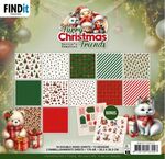 Paperpack - BB - Furry Christmas Friends - 20x20cm