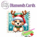 Dotty Designs - Diamonds Cards - Santa Paws - 15x15cm
