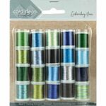 Card Deco - Borduurgarenmix nr. 02 - 20 klosjes blauw