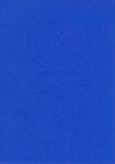 0218 Passepartout kaart kerstboom blauw 5st. met envelop