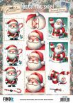 3D Knipvel - BB - Christmas Stamps - Santa Claus