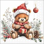 Decoupage servetten - Teddy's gift white - 5st