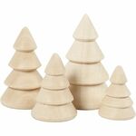 Creativ Company - Kerstbomen van hout - 3,3-6,3cm - 4st