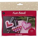 Hobbyset - Strijkkralen - Kerstharten roze - 3st