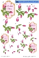 3069 Roze bloemen Herzliche Grusse