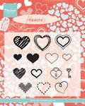 Cs0950 Clear stamp Hearts set